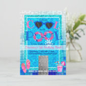 Pool Party, zomer, Glitter bij het koele zwembad Kaart (Staand voorkant)