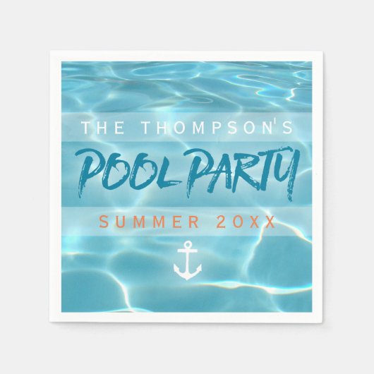 Pool Party Zomer Nautische Custom Servetten (Voorkant)