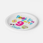 Pool Party Zomer Verjaardag Meisje Zwemmen Matchin Papieren Bordje (Gekanteld)