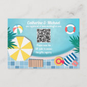 Pool Party Zomer Vrijgezellenfeest QR Code Registr Informatiekaartje (Voorkant)