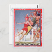 Pool Party  zwemmen Briefkaart (Voorkant / Achterkant)