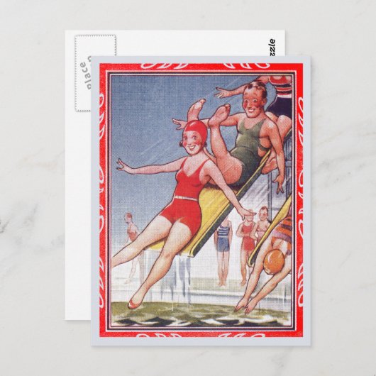 Pool Party  zwemmen Briefkaart (Voorkant / Achterkant)