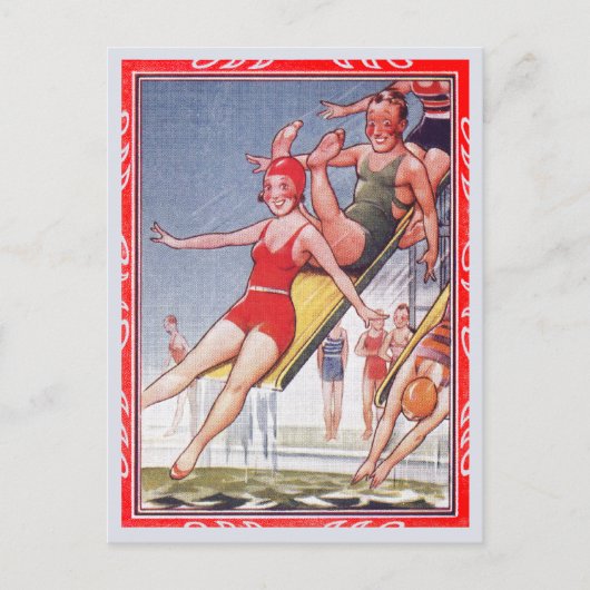 Pool Party  zwemmen Briefkaart (Voorkant)