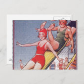 Pool Party  zwemmen Briefkaart (Voorkant / Achterkant)