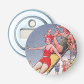 Pool Party  zwemmen Button Flesopener (Voorkant)