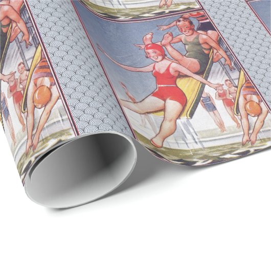 Pool Party  zwemmen Cadeaupapier (Rol Hoek)