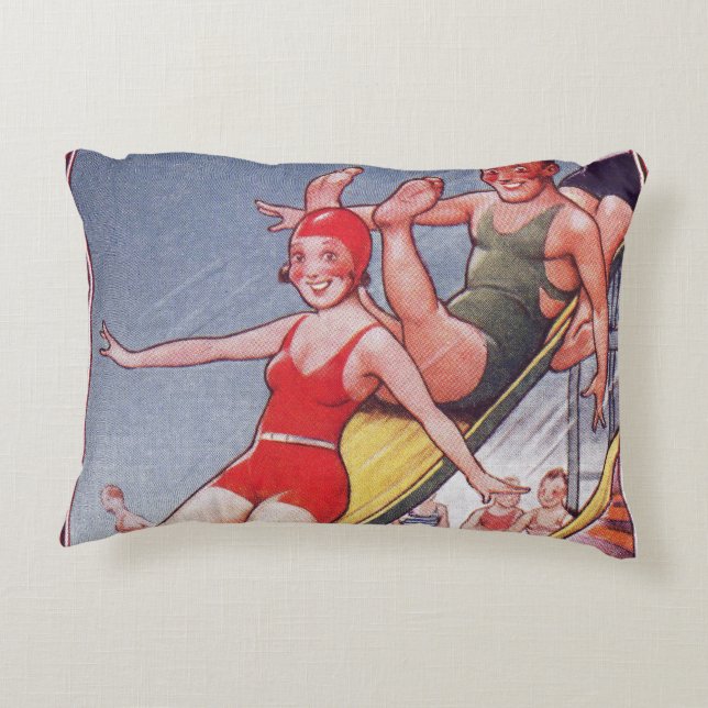 Pool Party  zwemmen Decoratief Kussen (Achterkant)