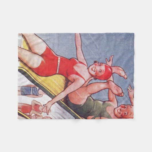 Pool Party  zwemmen Fleece Deken (Voorkant (Horizontaal))