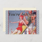 Pool Party  zwemmen Kaart (Voorkant / Achterkant)