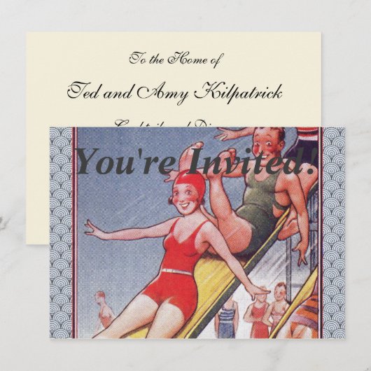 Pool Party  zwemmen Kaart (Voorkant / Achterkant)