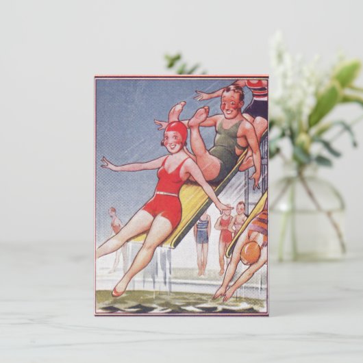 Pool Party  zwemmen Kaart (Staand voorkant)