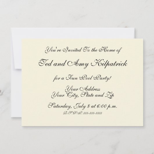 Pool Party  zwemmen Kaart (Achterkant)