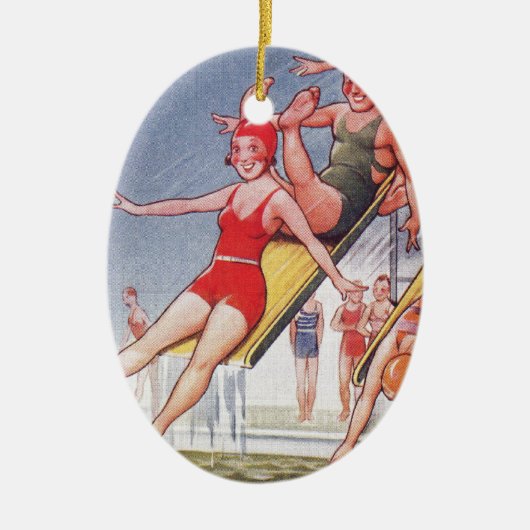 Pool Party  zwemmen Keramisch Ornament (Voorkant)