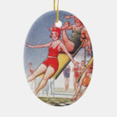 Pool Party  zwemmen Keramisch Ornament (Achterkant)