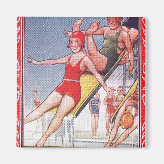 Pool Party  zwemmen Magneet (Voorkant)