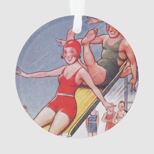 Pool Party  zwemmen Ornament (achterkant)