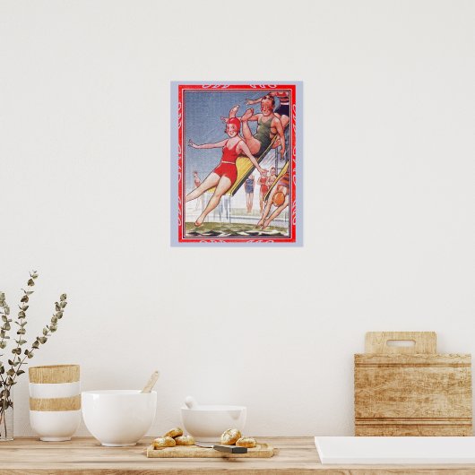 Pool Party  zwemmen Poster (Keuken)