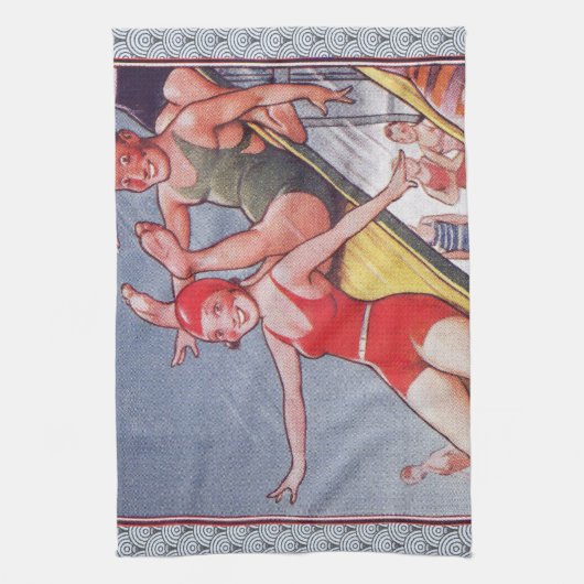 Pool Party  zwemmen Theedoek (Verticaal)