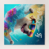 Pool Paw-Ty Invitation, Pool Puppy Birthday Party Legpuzzel (Horizontaal)