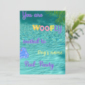 Pool Pawty Birthday Invitation Kaart (Staand voorkant)