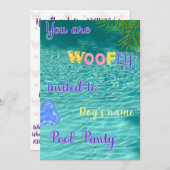 Pool Pawty Birthday Invitation Kaart (Voorkant / Achterkant)