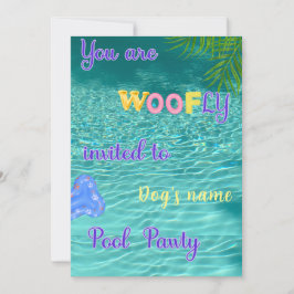 Pool Pawty Birthday Invitation Kaart