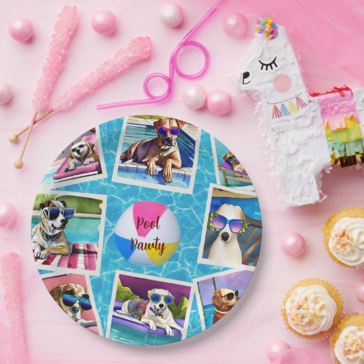 Pool Pawty Papieren Bordje (Feest)