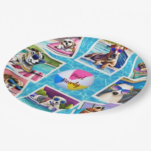 Pool Pawty Papieren Bordje (Gekanteld)