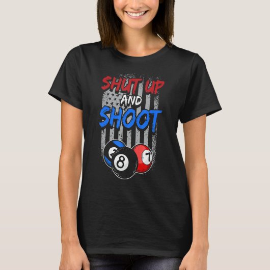 Pool Player 8 Ball Cue Table Billiard T-shirt (Voorkant)