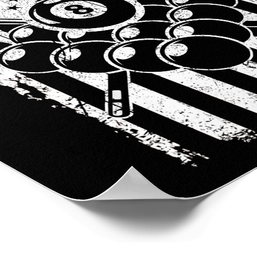 Pool Player American USA Flag Billard Poster (Hoek)