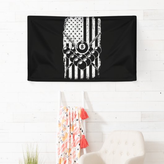 Pool Player American USA Flag Billard Spandoek (Insitu)