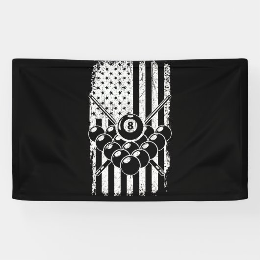 Pool Player American USA Flag Billard Spandoek (Horizontaal)