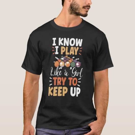 Pool Player Billiards Cue Sports T-shirt (Voorkant)