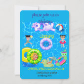 Pool plezier en spelen verjaardagsfeestje kaart (Voorkant)