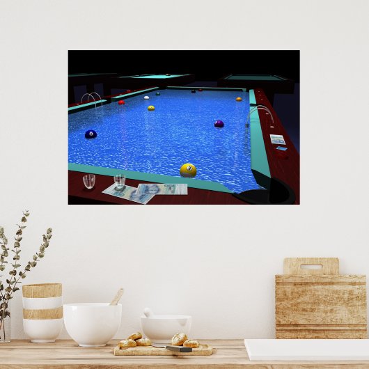 "Pool" — Poster met prachtige Billiards (Keuken)