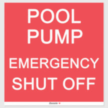 POOL PUMP Noodstop Label