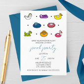 Pool Rafts Iconen Pool Party uitnodiging