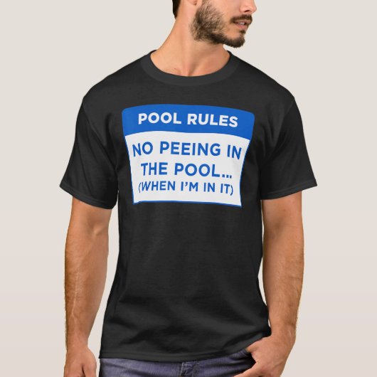 Pool Regels geen pingelen in het poolontwerp van W T-shirt (Voorkant)