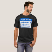 Pool Regels geen pingelen in het poolontwerp van W T-shirt (Voorkant volledig)