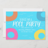 Pool Ring Party Birthday Any Age Uitnodiging (Voorkant)