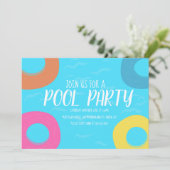 Pool Ring Party Birthday Any Age Uitnodiging (Staand voorkant)