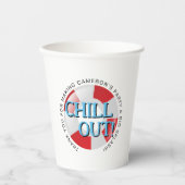 Pool rode blauwe koude rode blauwe koude uit Aange Papieren Bekers (Voorkant)