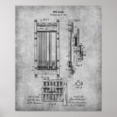 Pool Room Decor Print 13 Pool Cue Rack Patent (Voorkant)