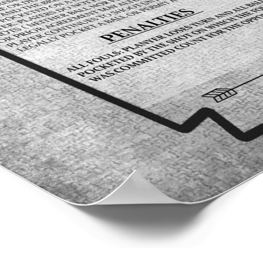 Pool Room Print 8 Billiards Game Rules Poste (Hoek)