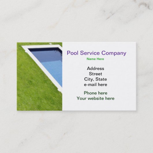 Pool Service Company Visitekaartje (Voorkant)
