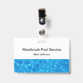Pool Service Employee ID Badges (Voorzijde met clip)