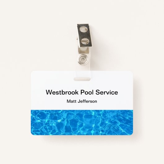 Pool Service Employee ID Badges (Voorkant met clip)