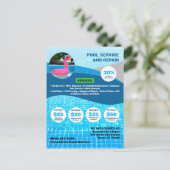 Pool Service & Repair Briefkaart (Staand voorkant)