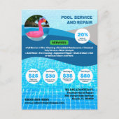 Pool Service & Repair Briefkaart (Voorkant)