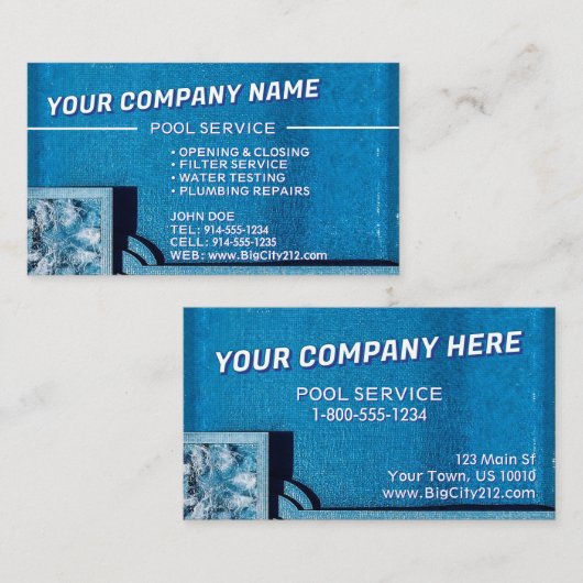 Pool Service  Visitekaartje (Voorkant / Achterkant)